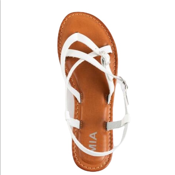 MIA Shoes - Francesca’s MIA Rivva Sandals White Faux Vegan Leather Size 7